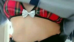 wanna see cute student rip clothes off and grope her natural tits?