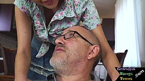 wanna see hot young teen bounce pussy on old man's thick dick?