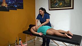 horny masseuse licks my pussy deep with tongue and fingers part 1