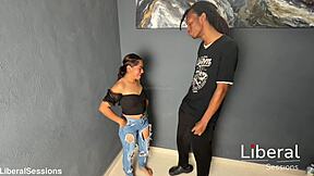 petite chica screams first time taking huge black cock deep in tight pussy