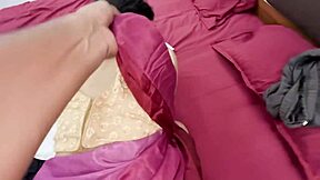 Skinny Indian Wife Rides Husband's Big Cock in Homemade Doggystyle and Cowgirl
