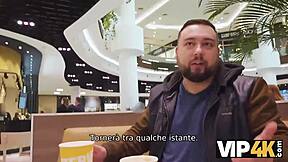 Vip4k. Guy Meets Cute Redhead Teen Mall And Fucks For Cash