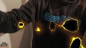 Skinny young amateur self sucks monster cock bathroom