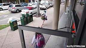 cop gets free lapdance fingering from busty shoplifter tease