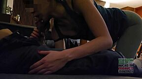 petite mexicana cheats sucking and riding big cock behind boyfriend's back