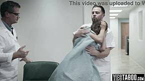 Big tits milf patient seduces young teen for hardcore threesome blowjob pounding session