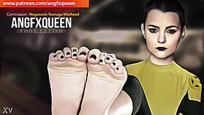 Negasonic teen warhead's wrinkled soles toes tempt forbidden stares closely