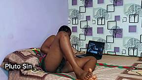 caught my curvy stepsister bent over masturbating to blue films with wet pussy