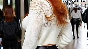 Out Of Friendzone! Redhead Teen Jerked Into Leather Bukkake Facial Dream!