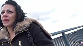 german teen marie berlin street casting swallows huge cock for cash outdoors