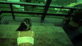 Naughty nerd teen gives pussy on balcony did anyone see?!