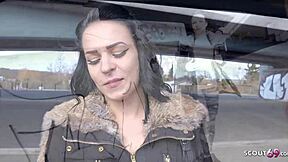 german teen marie berlin street casting swallows huge cock for cash outdoors