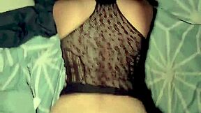 POV Petite Mexican Milf in Red Lingerie Moans Bent Over Doggy Bedroom Fuck