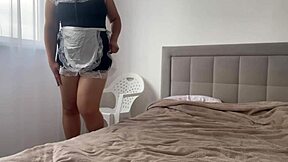 maid's teasing jerk off commands hide her huge natural tits craving your cum