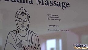 Naughty grandpa pounds teen tits on massage table cumshot