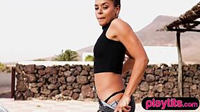 petite spanish ebony strips showing perky small tits and big juicy ass 🍑🔥 model tease!