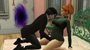 sims 4 vampire babe seduces chubby nerd for pussy licking and tit kissing 👅🍑