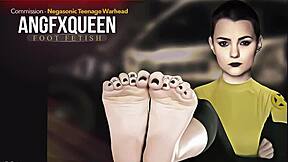 Negasonic teen warhead's wrinkled soles toes tempt forbidden stares closely