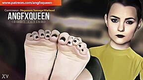 Negasonic teen warhead's wrinkled soles toes tempt forbidden stares closely