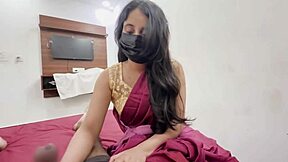 Skinny Indian Wife Rides Husband's Big Cock in Homemade Doggystyle and Cowgirl