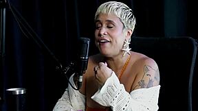 Just Joana bares her tattooed body in the wild outdoor interview, teasing with sheer red see-through swinger vibes