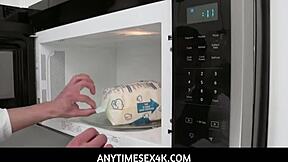 boyfriend greets stepdad while he fucks me bent over doggystyle