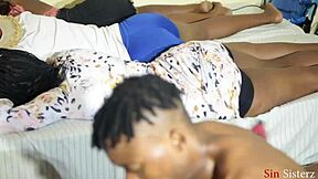 one guy fucks every horny university student in the crowded dorm room