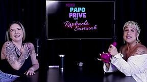 Just Joana bares her tattooed body in the wild outdoor interview, teasing with sheer red see-through swinger vibes