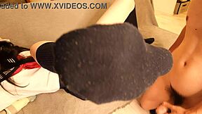 【脚フェチ向け】僕の足コキ調教でm男が紺ソックスにぶっかけ