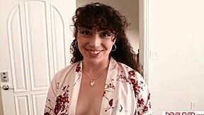 petite latina stepdaughter teases stepdad's monster cock till he pounds her