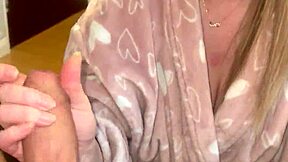 stepmom sucks young stepson's huge cock after week apart big natural tits