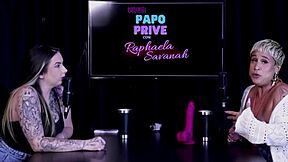 Just Joana bares her tattooed body in the wild outdoor interview, teasing with sheer red see-through swinger vibes