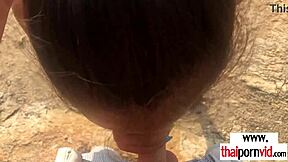 Amateur Thai Teen Cherry Quick Blowjob Monster Cock Beach Upskirt