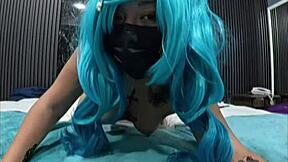 latina mami in costume licks muscular bodybuilder ass