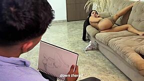 hey muscular artist, your cock's hard drawing this busty latina milf angel cruz!