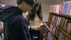 library bookworm latina bent over for rough old man pounding