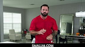 tiny perfect blonde teen khloe kapri in braces seduces during thanksgiving football!! oops