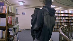 library bookworm latina bent over for rough old man pounding