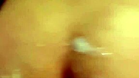 couple worships brunette's huge perfect ass close-up before massive jizz blast