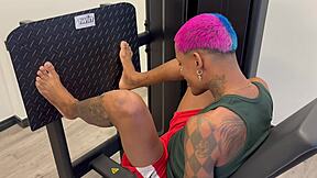 brazilian teen gym girl bends over for public anal pounding