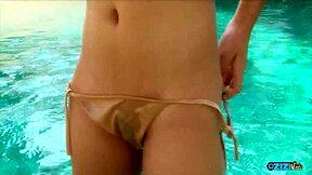 Arousing Pool Sex: Sexy Opor Malin Rides Cowgirl!