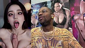 japanese christmas slut's face cum-drenched after tight ass pounding