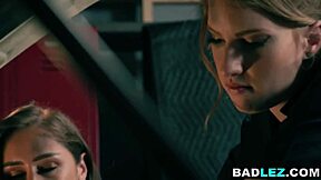 oh god, my heart races watching that big ass milf rail the petite lesbian in the garage!