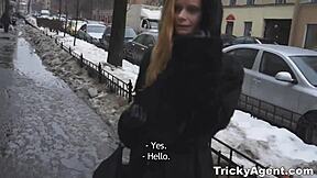 Tricky agent rips Ann Marie panties for cumshot debut