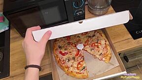 pizza delivery bbw slut bent over fucked rough creampie doggystyle big tits bouncing