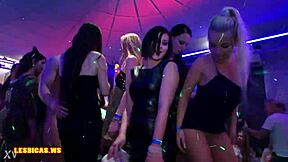 hot party teens kiss passionately amateur lesbian fun