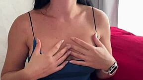 oiled french milf's big puffy tits messy cumshot titfuck