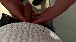 Public Dressing Room Red Bra Tease Ends in Sneaky Blowjob Reward?