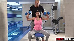 Big Tits Teen Workout Blowjob Deepthroat Titty Fuck for Friend Help