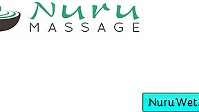 lilly bell slathers big boobs in nuru gel